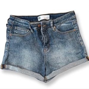 RSQ High Rise Cuff Jean Shorts, No rips